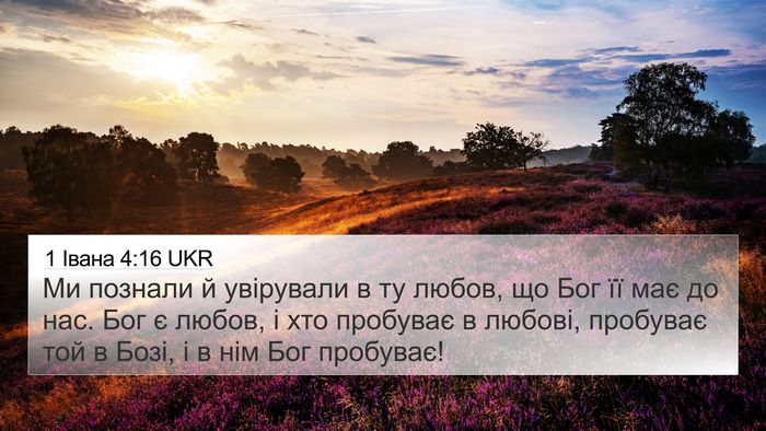 1 Івана 4:16 UKR Bible Verse Image