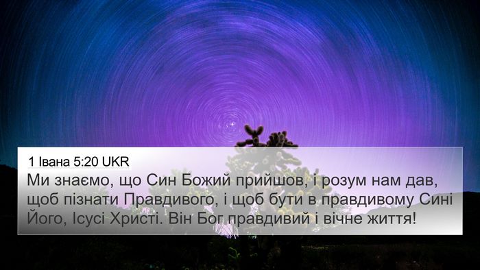 1 Івана 5:20 UKR Bible Verse Image