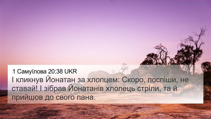 1 Самуїлова 20:38 UKR Bible Verse Image