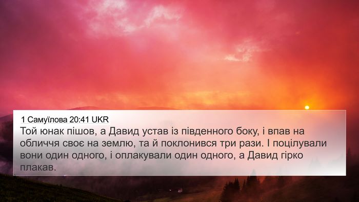1 Самуїлова 20:41 UKR Bible Verse Image