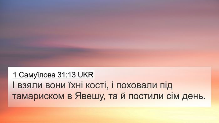 1 Самуїлова 31:13 UKR 4K Wallpaper - І взяли вони їхні кості, і - 4K Wallpaper Bible Verse