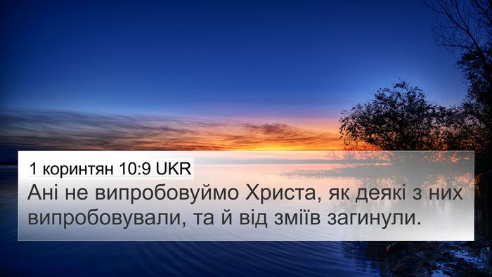 1 коринтян 10:9 UKR Bible Verse Image