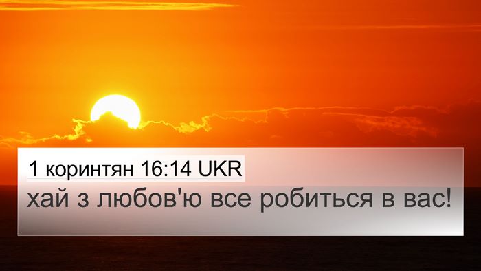1 коринтян 16:14 UKR Bible Verse Image