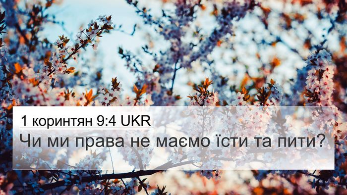 1 коринтян 9:4 UKR Bible Verse Image