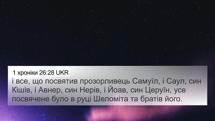 1 хроніки 26:28 UKR Bible Verse Image