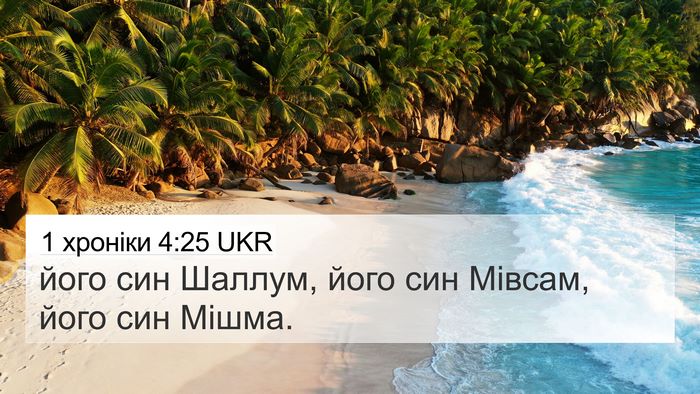 1 хроніки 4:25 UKR 4K Wallpaper - його син Шаллум, його син - 4K Wallpaper Bible Verse