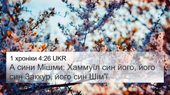 1 хроніки 4:26 UKR 4K Wallpaper - А сини Мішми: Хаммуїл син - 4K Wallpaper Bible Verse