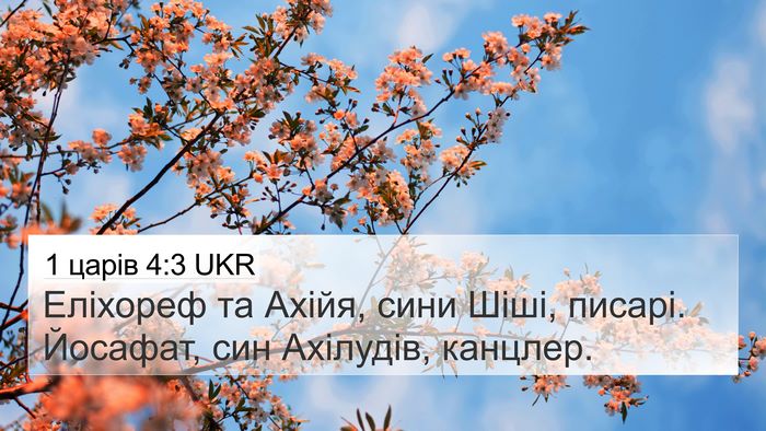 1 царів 4:3 UKR Bible Verse Image