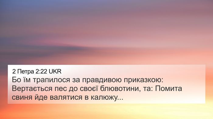 2 Петра 2:22 UKR Bible Verse Image