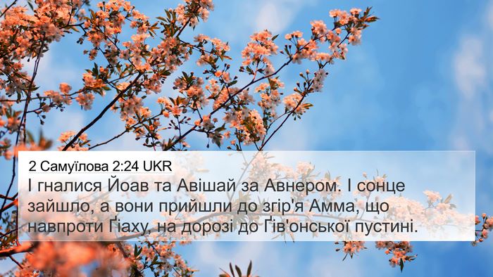 2 Самуїлова 2:24 UKR 4K Wallpaper - І гналися Йоав та Авішай за - 4K Wallpaper Bible Verse