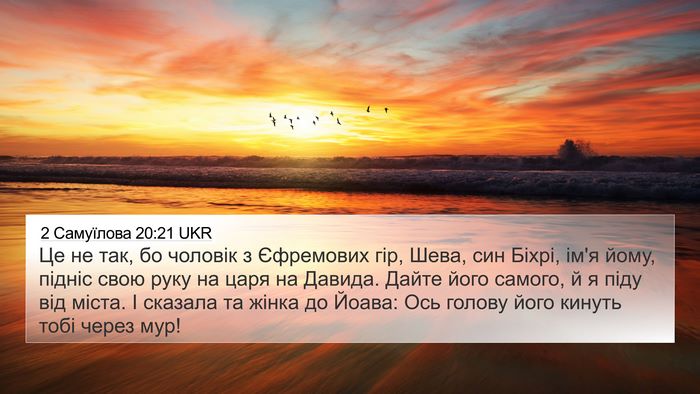 2 Самуїлова 20:21 UKR Bible Verse Image