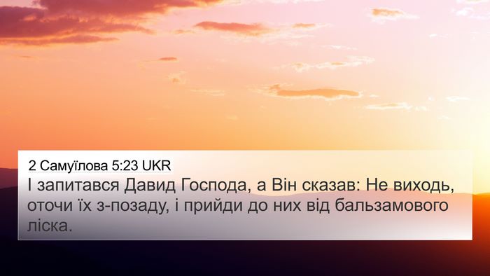 2 Самуїлова 5:23 UKR Bible Verse Image