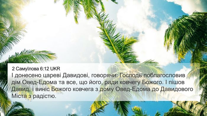 2 Самуїлова 6:12 UKR 4K Wallpaper - І донесено цареві - 4K Wallpaper Bible Verse