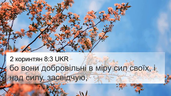 2 коринтян 8:3 UKR Bible Verse Image