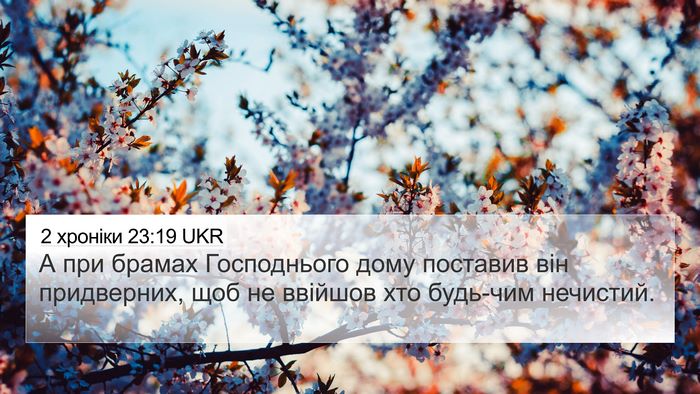 2 хроніки 23:19 UKR Bible Verse Image