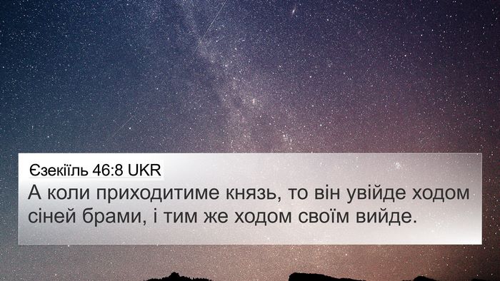 Єзекіїль 46:8 UKR Bible Verse Image