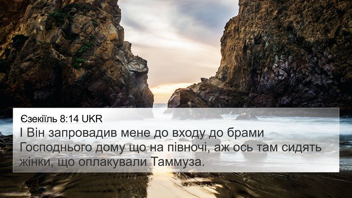 Єзекіїль 8:14 UKR Bible Verse Image