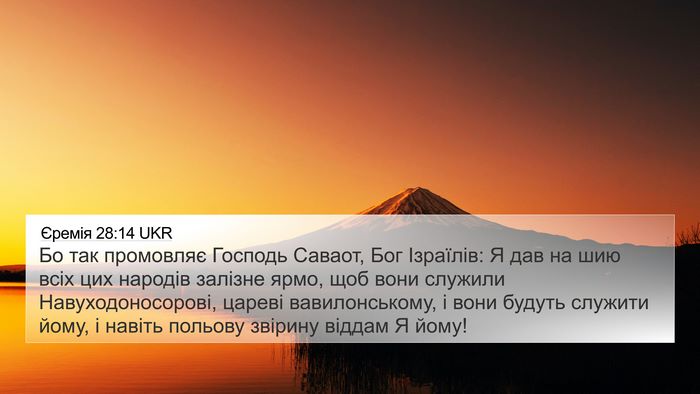 Єремія 28:14 UKR Bible Verse Image