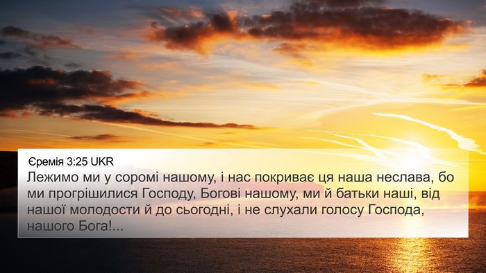 Єремія 3:25 UKR Bible Verse Image