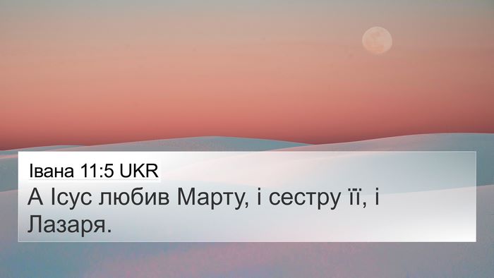 Івана 11:5 UKR Bible Verse Image