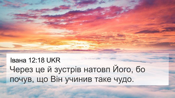 Івана 12:18 UKR 4K Wallpaper - Через це й зустрів натовп - 4K Wallpaper Bible Verse