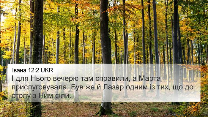 Івана 12:2 UKR Bible Verse Image