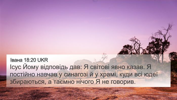 Івана 18:20 UKR Bible Verse Image
