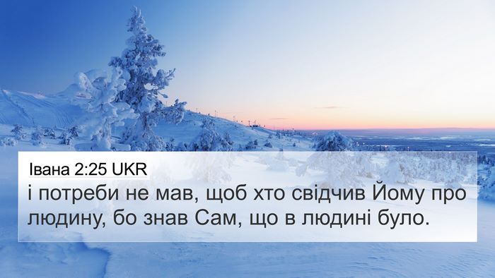 Івана 2:25 UKR Bible Verse Image