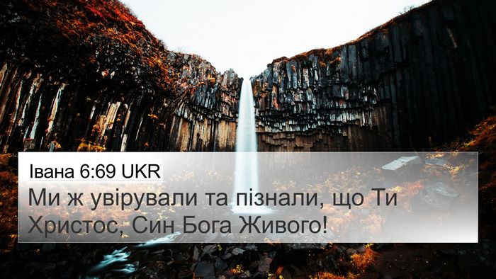 Івана 6:69 UKR Bible Verse Image