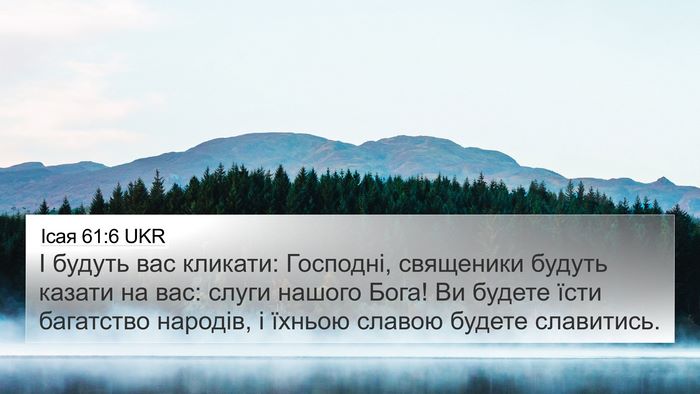 Ісая 61:6 UKR Bible Verse Image