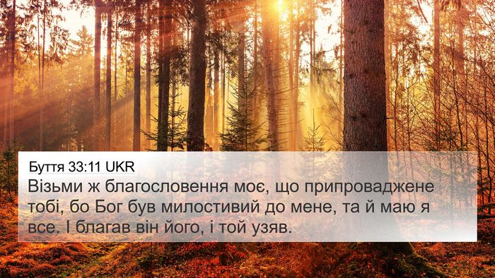 Буття 33:11 UKR Bible Verse Image