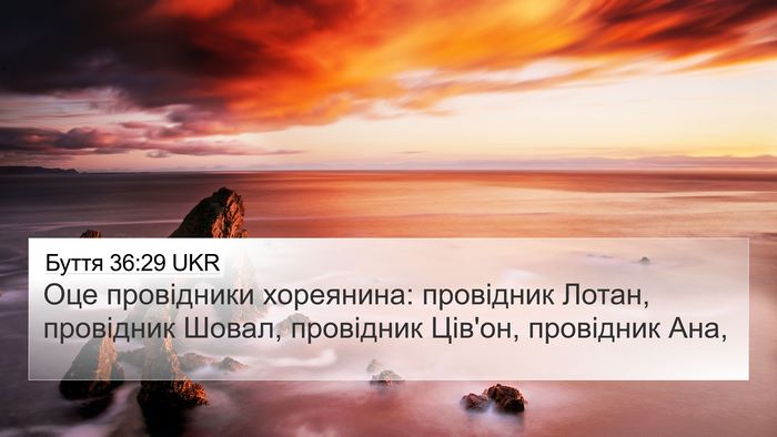 Буття 36:29 UKR 4K Wallpaper - Оце провідники хореянина: - 4K Wallpaper Bible Verse
