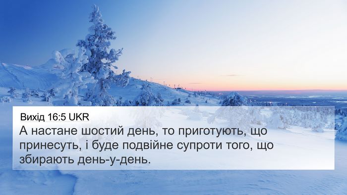 Вихід 16:5 UKR 4K Wallpaper - А настане шостий день, то - 4K Wallpaper Bible Verse