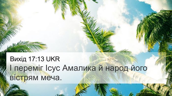 Вихід 17:13 UKR 4K Wallpaper - І переміг Ісус Амалика й - 4K Wallpaper Bible Verse