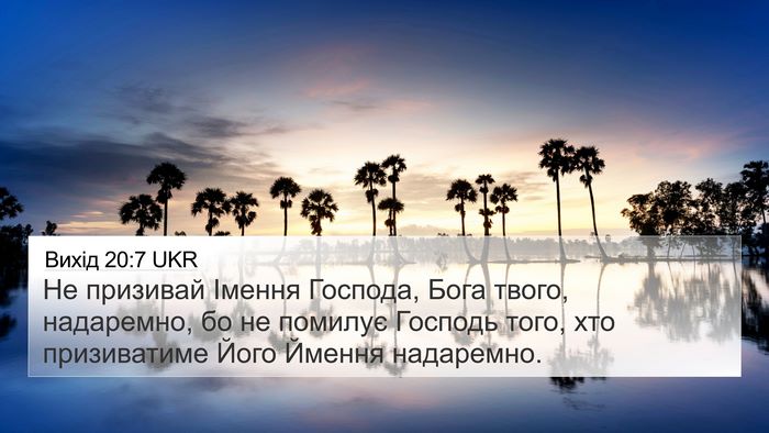 Вихід 20:7 UKR Bible Verse Image