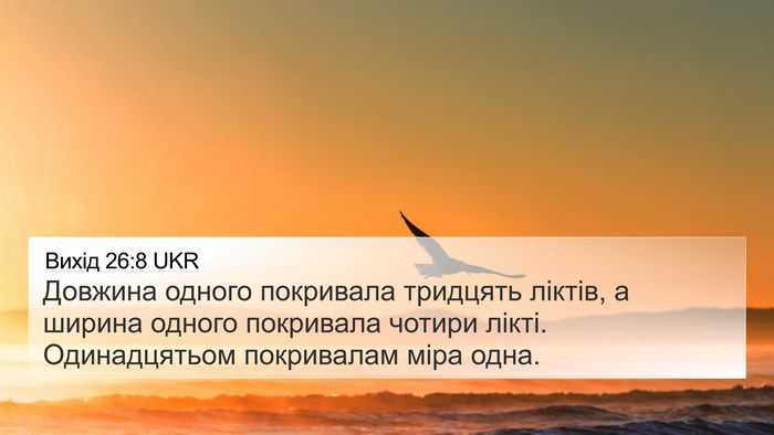Вихід 26:8 UKR Bible Verse Image