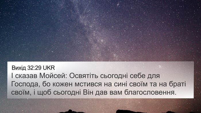 Вихід 32:29 UKR Bible Verse Image