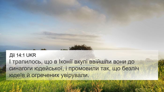 Дії 14:1 UKR Bible Verse Image