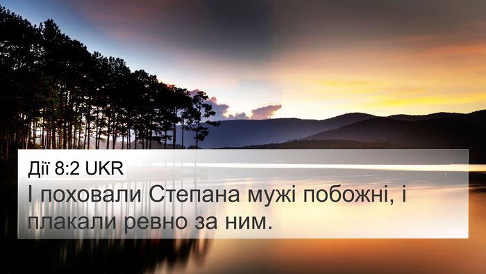 Дії 8:2 UKR Bible Verse Image