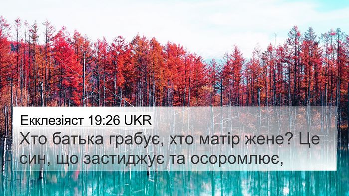 Екклезіяст 19:26 UKR 4K Wallpaper - Хто батька грабує, хто - 4K Wallpaper Bible Verse