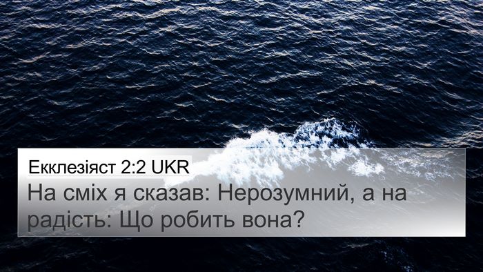 Екклезіяст 2:2 UKR Bible Verse Image