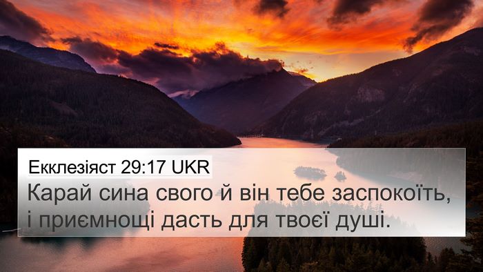 Екклезіяст 29:17 UKR Bible Verse Image