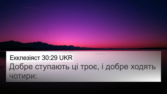 Екклезіяст 30:29 UKR Bible Verse Image