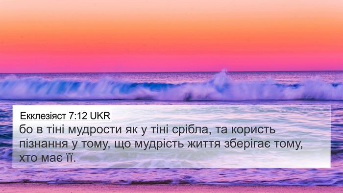 Екклезіяст 7:12 UKR Bible Verse Image