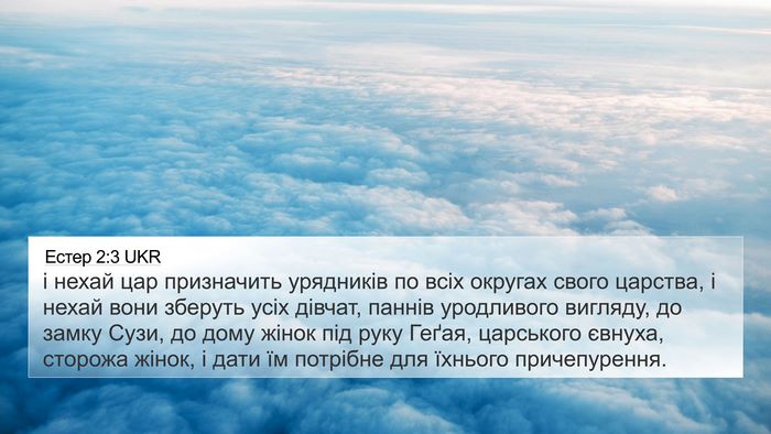 Естер 2:3 UKR Bible Verse Image