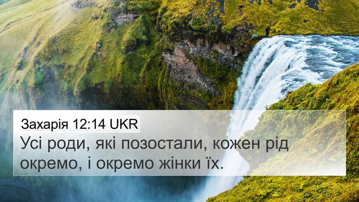 Захарія 12:14 UKR 4K Wallpaper - Усі роди, які позостали, - 4K Wallpaper Bible Verse