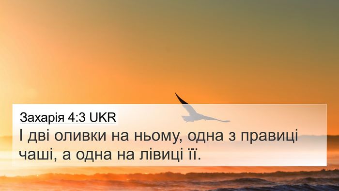 Захарія 4:3 UKR 4K Wallpaper - І дві оливки на ньому, одна - 4K Wallpaper Bible Verse