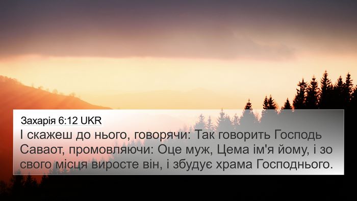 Захарія 6:12 UKR Bible Verse Image