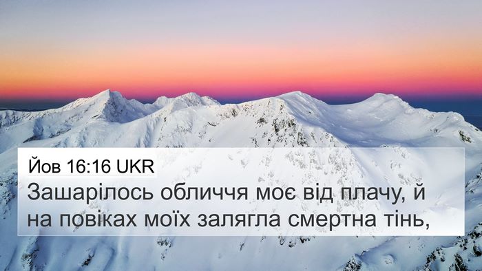 Йов 16:16 UKR 4K Wallpaper - Зашарілось обличчя моє від - 4K Wallpaper Bible Verse