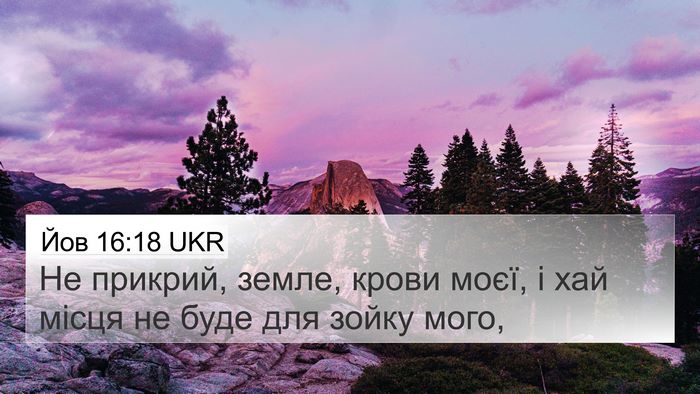 Йов 16:18 UKR Bible Verse Image